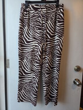 Zebra Print Drawstring  - Brown & Cream